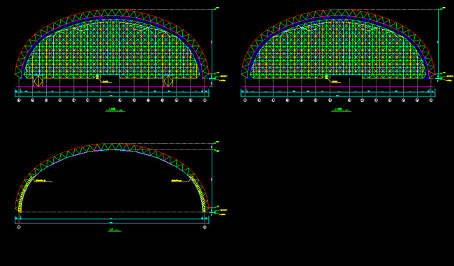 北宁跨度110米，拱高35_7米煤棚网架